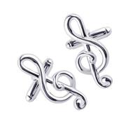 Boutons de Manchette Notes de Musique pour Homme, Alliage Argenté | Design Musical Créatif, Fixation Facile, pour Chemises Habillées, Concerts, Récitals et Anniversaire
