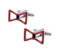 Boutons de manchette nœud papillon géométriques en noir blanc rouge lic en costume d’affaires pour hommes clous de manches chemise de banquet et accessoires de poignet de costume