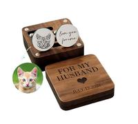 Boutons de manchette personnalisables en forme de portrait d'animal de compagnie, cadeau commémoratif de la mariée le jour du mariage, cadeau de mariage personnalisé pour mon mari, petit, acier