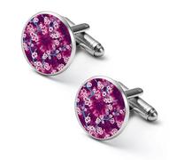 Boutons de manchette personnalisés à motif floral cerise tie-dye, pince à cravate vintage, cadeau de mariage pour père, grand-père, papa