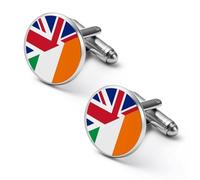 Boutons de manchette personnalisés aux couleurs du Royaume-Uni et de l'Irlande, pince à cravate vintage, cadeau de mariage pour père, grand-père, papa