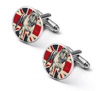 Boutons de manchette personnalisés avec drapeau Union Jack et bouledogue anglais, pince à cravate vintage, cadeau de mariage pour père, grand-père ou papa.