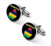 Boutons de manchette personnalisés drapeau de l'île Maurice, pince à cravate vintage, cadeau de mariage pour père, grand-père, papa