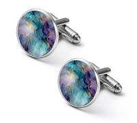 Boutons de manchette personnalisés effet marbre, encre à alcool, pince à cravate vintage, cadeau de mariage pour père, grand-père, papa