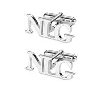 Boutons de manchette personnalisés en argent sterling 925 avec initiale de mariage pour homme - Cadeau de fête des pères pour papa, taille unique, Acier inoxydable, Sans pierre précieuse