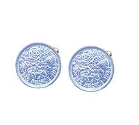 Boutons de Manchette Pièce de Monnaie Anglaise "Six Pence" 1967 en Etain Fin - Fabrication Française