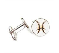 Boutons de manchette, Poissons Feu Éclair Ténèbres Heavy Metal Prière Chance Ami, Douze Signe Du Zodiaque Poissons, Boucle De Manchette Personnalisée, Accessoire De Chemise Cadeau Pour Comptable