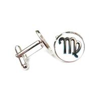 Boutons De Manchette Porte-Bonheur En Relief Haut De Gamme, Inspiré Du Signe De La Vierge, Inspiré Des Douze Signes Astrologiques Du Zodiaque. Accessoire De Chemise Idéal Pour Un Comptable, Un Patr