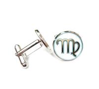 Boutons De Manchette Porte-Bonheur En Relief, Motif Vierge, Futur Et Science, Idéal Comme CadeauPour Un Ami Ou Une Amie. Douze Signes Du Zodiaque Vierge. Boucle De Manchette Porte-Bonheur Personnali