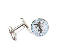 Boutons De Manchette Porte-Bonheur Personnalisé Avec Pendentif Étoile Et Ange Vierge, Idéal Comme Cadeau Original Et Original. Inspiré Des Douze Signes Du Zodiaque De La Vierge, Ce Boutons De Manc