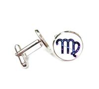 Boutons De Manchette Porte-Bonheur Personnalisé, Inspiré Du Symbole De La Vierge, Avec Un Design Cyber Néon Et Une Boucle De Manchette Personnalisée. Accessoire Idéal Pour Un Comptable, Un Patron