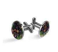 Boutons de manchette pour homme, boutons de manchette colorés en forme de feuille de cannabis pour homme, boutons de manchette classiques noirs pour costume, chemise, mariage, affaires, cadeau