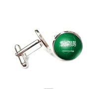 Boutons de manchette pour homme, cadeau d'affaires, motif drapeau de la coupe du monde de l'Arabie saoudite, boutons de manchette pour homme, smoking, boutons de manchette classiques, boutons de