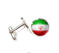 Boutons de manchette pour homme, cadeau d'affaires, motif drapeau de la coupe du monde de l'Iran, boutons de manchette pour homme, smoking, boutons de manchette classiques, boutons de manchette de