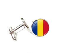 Boutons de manchette pour homme, cadeau d'affaires, motif drapeau national de la Roumanie, boutons de manchette pour chemise de smoking, boutons de manchette classiques pour garçons d'honneur, boutons