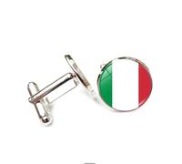 Boutons de manchette pour homme, cadeau d'affaires, motif drapeau national de l'Italie, boutons de manchette pour chemise de smoking, boutons de manchette classiques pour garçons d'honneur, boutons de