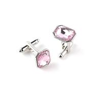 Boutons de manchette pour homme en pierre véritable, cristal multicolore, coffret cadeau pour chemise d'affaires,Rose,Taille unique