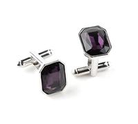 Boutons de manchette pour homme en pierre véritable, cristal multicolore, coffret cadeau pour chemise d'affaires,Violet,Taille unique