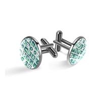 Boutons de manchette pour homme, motif calendrier de l'Avent abstrait vert pour homme, boutons de manchette classiques noirs pour costume, chemise, mariage, affaires, cadeau d'anniversaire