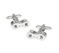 Boutons de manchette pour homme, motif chaîne, laiton argenté, accessoire de style rétro,Couleur 1,Taille unique