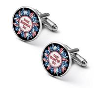 Boutons de manchette pour homme, motif drapeau américain, pour la Journée du Souvenir. Convient également pour chemise, mariage ou smoking.