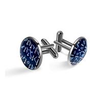 Boutons de manchette pour homme, motif horoscope du zodiaque pour homme, boutons de manchette classiques noirs pour costume, chemise, mariage, affaires, cadeau d'anniversaire