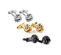 Boutons de manchette pour homme, motif nœud, plaqué or/argent, pour chemise de mariage,Or,Taille unique