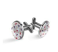 Boutons de manchette pour homme, motif ours et écharpes, boutons de manchette classiques noirs pour costume, chemise, mariage, affaires, cadeau d'anniversaire