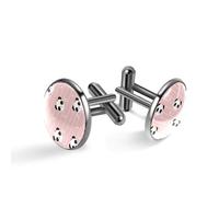 Boutons de manchette pour homme, motif panda mignon, princesse, boutons de manchette classiques noirs pour costume, chemise, mariage, affaires, cadeau d'anniversaire