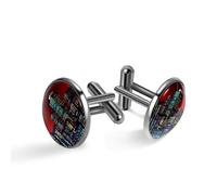 Boutons de manchette pour homme, motif paysage urbain avec groupe de gratte-ciels, boutons de manchette classiques noirs pour costume, chemise, mariage, affaires, cadeau d'anniversaire