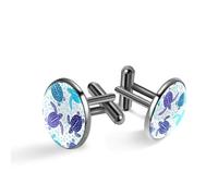 Boutons de manchette pour homme, silhouette de tortues, monde animalier, sous l'eau, océan, boutons de manchette pour homme, boutons de manchette classiques noirs pour costume, chemise, mariage
