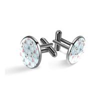 Boutons de manchette pour homme, tête de panda, ballons et cœurs et nuages, boutons de manchette classiques noirs pour costume, chemise, mariage, affaires, cadeau d'anniversaire