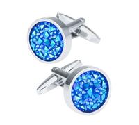 Boutons De Manchette Pour Hommes Boutons de manchette ronds bleus for hommes, accessoires chemise, boutons, bijoux mariage
