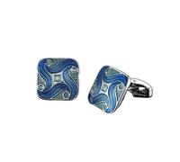 Boutons De Manchette Pour Hommes Classic Men's French Shirt Cufflinks High-end Square Retro Pattern Love Rose Blue Cuffs Button(474)