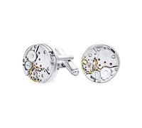 Boutons De Manchette Pour Hommes En Argent, Acier Inoxydable, Charnière, Bullet Back.