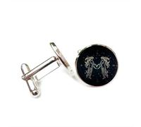 Boutons de manchette, Pour Un Ami Ou Une Amie, Représentant Un Ange Gémeaux Et Une Faille Galactique. Boucle De Manchette Personnalisée, Accessoire De Chemise, Symbole Des Douze Signes Du Zodiaque