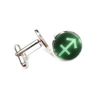 Boutons de manchette, Projection Holographique De Flèches Et Points Lumineux, Sagittaire Et Les Douze Signes Du Zodiaque, Boucle De Manchette Personnalisée, Accessoire De Chemise, Cadeau Pour Compta