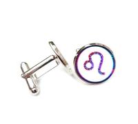 Boutons de manchette, Projection Holographique De Points Abstraits Colorés, Signe Du Zodiaque Lion, Boucle De Manchette Personnalisée, Accessoire De Chemise, Pour Comptable, Patron, Ho