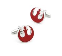 Boutons de manchette Rebel Alliance, Symbole Rouge et Argent, Accessoires pour Chemise Formelle, Standard, Métal argenté vernis, Pas de gemme