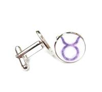 Boutons de manchette, Rencontre Du Taureau Avec La Nébuleuse Cosmique Et L'Intrication Quantique, Les Douze Signes Du Zodiaque Du Taureau, Boucle De Manchette Porte-Bonheur Personnalisée, Accessoire