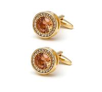 Boutons de manchette robustes en alliage de cuivre pour homme avec motifs ronds vintage et oxyde de zirconium pour usage quotidien et professionnel Fermoir sécurisé, One Size, Comme décrit