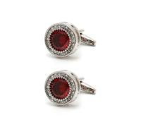 Boutons de manchette robustes en alliage de cuivre pour homme avec motifs ronds vintage et oxyde de zirconium pour usage quotidien et professionnel Fermoir sécurisé, One Size, Comme décrit