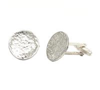 Boutons de Manchette Ronds en Etain Martelé, Cadeaux Pour Papa, Fabrication Artisanale Francaise, par William Sturt, Les Etains de Jumilhac