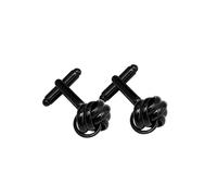 Boutons de manchette ronds en forme de boule, couleur or, argent et noir, for hommes, accessoires de bijoux(Black 1PC)