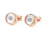 Boutons de manchette ronds en or rose pour homme, style décontracté, idéal pour un mariage ou un anniversaire,Couleur 2,1 paire