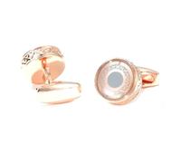 Boutons de manchette ronds en or rose pour homme, style décontracté, idéal pour un mariage ou un anniversaire,Couleur 3,1 paire