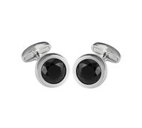 Boutons de manchette ronds en verre transparent pour homme, accessoire de chemise formelle pour mariage,Or jaune clair,Taille unique