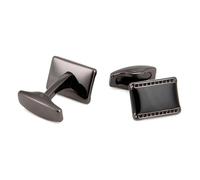 Boutons de manchette ronds noirs mats en émail pour homme, pour une tenue de soirée élégante,Couleur 4,1 paire
