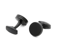 Boutons de manchette ronds noirs mats en émail pour homme, pour une tenue de soirée élégante,Couleur 8,1 paire