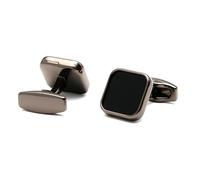 Boutons de manchette ronds noirs mats en émail pour homme, pour une tenue de soirée élégante,Couleur 3,1 paire